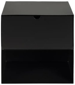 Comodino da parete BEKIM nero, montaggio incluso