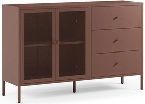 Cassettiera burgundy in metallo 140x90x40 cm Fayna – Marckeric