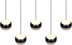 Lampadario LED nero e argentato Orbit – Trio Select