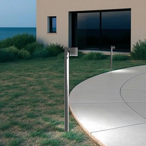 Paletto da Giardino Solare Grigio da 100cm IP54 in Alluminio Colore Bianco Naturale 4.000K