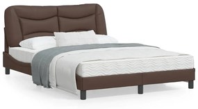 Giroletto con luci led marrone 140x200 cm in similpelle