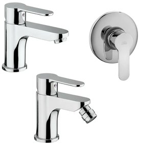 Set rubinetti lavabo bidet e doccia Paffoni Blu in ottone cromato