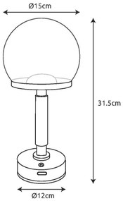 Globo 21034S - LED Lampada da tavolo ricaricabile HAKU LED/2,5W/5V 2700/4000/6500K nero