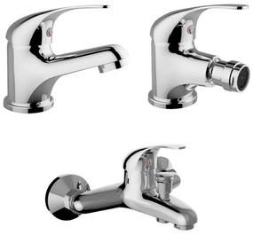 Set miscelatori lavabo bidet e vasca Italia in ottone cromo