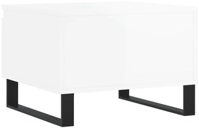 Tavolino da Salotto Bianco Lucido 50x46x35 cm Legno Multistrato