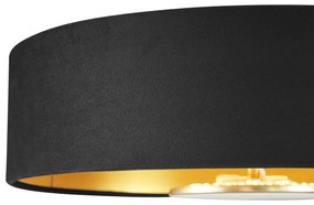 Plafoniera moderna nera con interno dorato con LED dimmerabile a 3 livelli - Bredow
