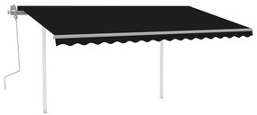 Tenda da Sole Retrattile Manuale con LED 4x3,5 m Antracite