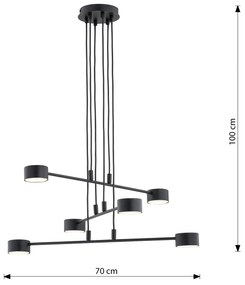 Sospensione Moderna Tefnut 6 Luci In Acciaio Nero