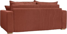 Divano color mattone allungabile con rivestimento in velluto a coste 225 cm Augustin – Bobochic Paris