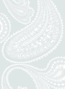 Cole & Son Carta da parati Rajapur - White on Light Blue