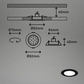 Briloner - SET 3x Lampada LED dimmerabile da bagno LED/4,8W/230V IP65