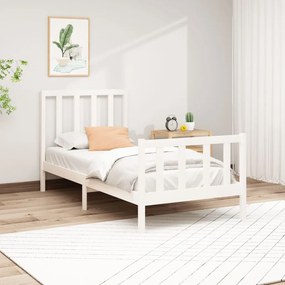 Giroletto Senza Materasso Bianco 90x200 Cm Legno Massello Pino /