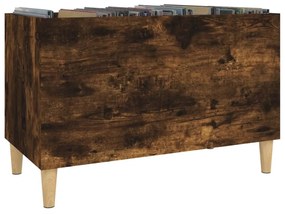Mobile porta dischi rovere fumo 74,5x38x48 cm legno multistrato