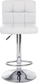 Sgabello Da Bar Alto Imbottito Ecopelle Memphis Bianco Bizzotto