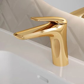Rubinetto Miscelatore Lavabo Bagno Ottone Oro
