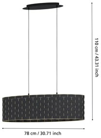 Eglo 99613 - Lampadario su corda MARASALES 2xE27/40W/230V