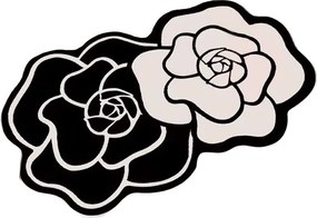 Tappetino per il bagno bianco e nero 60x100 cm Bungari Rose – Foutastic
