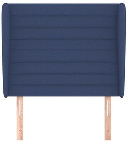 Testiera ad orecchio blu 103x23x118/128 cm in tessuto