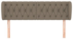 Testiera ad orecchio tortora 163x23x78/88 cm in tessuto
