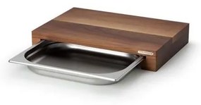 Continenta C4210 - Tagliere da cucina con ciotola in noce 39 x 27 cm