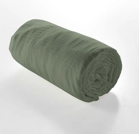 Telo in mussola elasticizzata cachi 160x200 cm Angelia - douceur d'intérieur