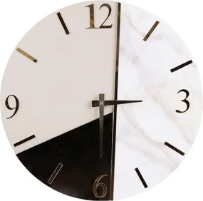 Orologio da Parete Tondo 60 cm Specchio e Marmo