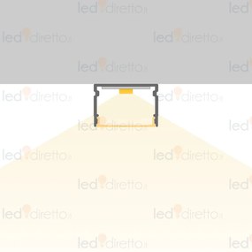 Profilo Lineare XL in Alluminio Bianco per 1-2 Strisce LED da 1m e 2m Selezionare la lunghezza Profilo 2 metro