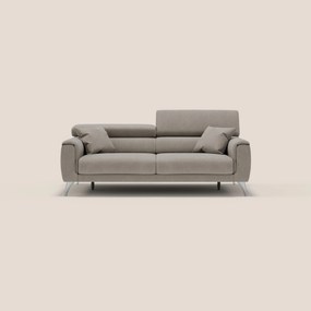 Caravaggio divano con sedute allungabili e poggiatesta reclinabili in tessuto impermeabile T02 beige