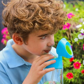 Bottiglia con cannuccia 600 ml – blu/verde