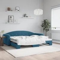 Divano Letto con Letto Estraibile Blu 90x200 cm in Velluto 3197300