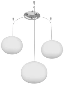 Sospensione Contemp Decentratori Soft Metallo Cromo Vetro Opaco 3 Luci E14