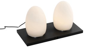 Set di 2 lampade da tavolo ricaricabili bianche RGBW - Eggo