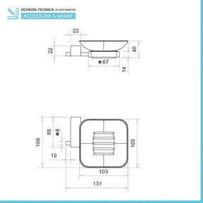 Set accessori a muro 6 pezzi in acciaio cromato e viti incluse Unica