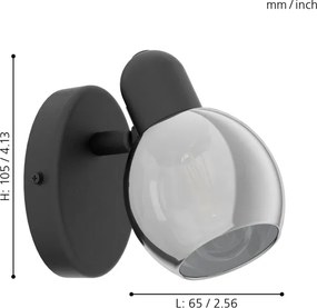 Eglo 98624 - Faretto da parete POLLICA 1xE14/10W/230V