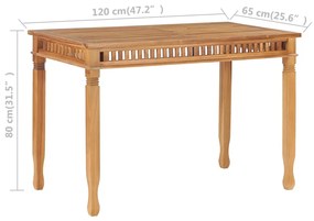 Tavolo da Pranzo per Giardino 120x65x80 cm in Massello di Teak