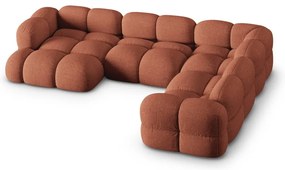 Divano angolare color mattone (con penisola a destra/a U) Loretto – Cosmopolitan Design