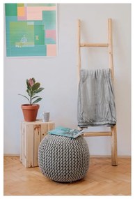 Poggiapiedi grigio scuro con rivestimento in lavorato a maglia Jagger – Bonami Essentials