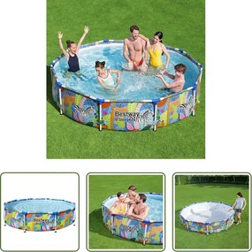 vidaXL Piscina rotonda - Bestway Piscina con Telaio Steel Pro 305x66 cm