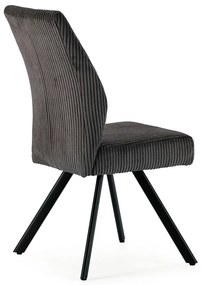 Set di 2 sedie da pranzo in velluto a coste grigio scuro Anibal - Marckeric