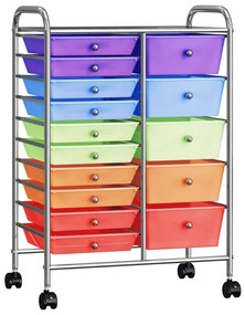 Carrello Portaoggetti Xxl 15 Cassetti Multicolore İn Plastica /