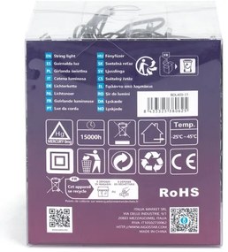 Aigostar - Catena LED natalizia da esterno 400xLED/8 funzioni 23m IP44 bianco caldo