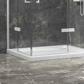 Kamalu - Box doccia 70x120 bianco opaco doppio battente | KT1000B
