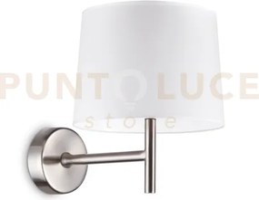 Set up applique 1 luce attacco e27 in metallo nickel senza paralume