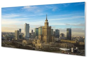 Quadro di vetro Varsavia panorama grattacieli 100x50 cm