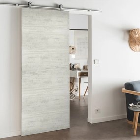 Porta scorrevole Beton in mdf grigio, L 93 x H 212 cm, con binario Loft Alluminio Reversibile