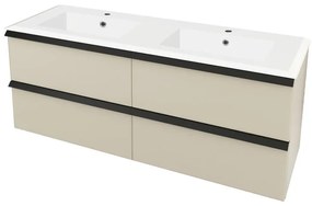 Mobile sottolavabo e lavabo Rodi per doppia vasca cotone L 140 x H 57 x P 46 cm