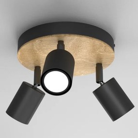 Faretto TULON 3xGU10/8W/230V nero/quercia