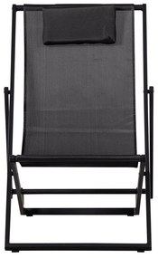 Sedia a sdraio da giardino pieghevole in metallo nero Esper - Exotan