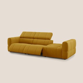 Giotto Divano con terminale e opzione relax elettrico in microfibra effetto velluto impermeabile T09