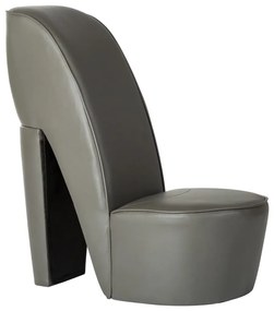 Poltrona A Forma Di Scarpa Con Tacco İn Similpelle Grigia /